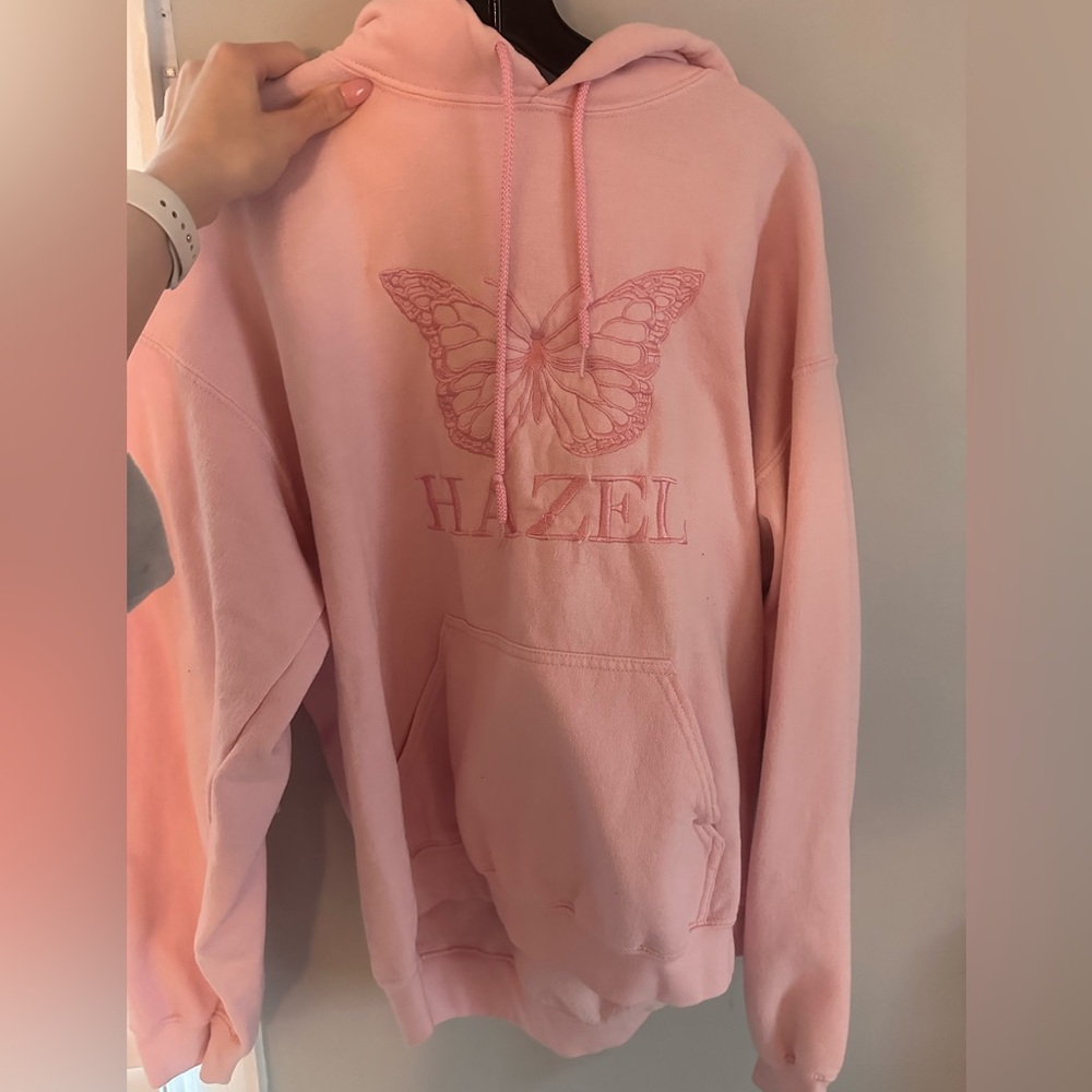 Hazel oversized baby pink hoodie